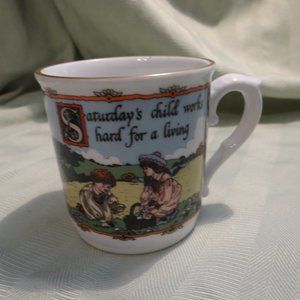 Royal Worcester Saturday's Child Birthday Mug